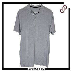 Hylete Men's Short Sleeve Performance‎ Athletic Golf Polo Shirt Gray Size Large